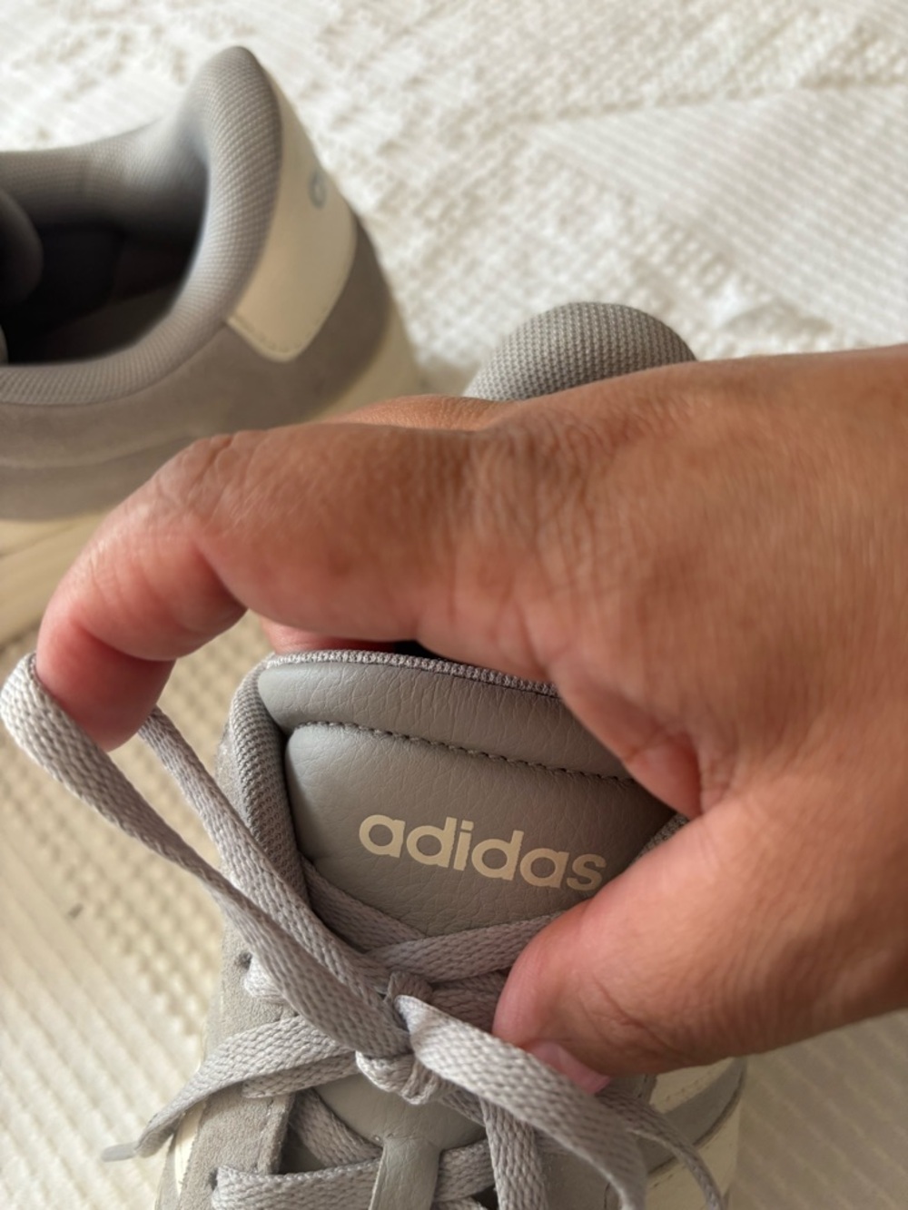 adidas Gray Leather Low-Top Sneakers